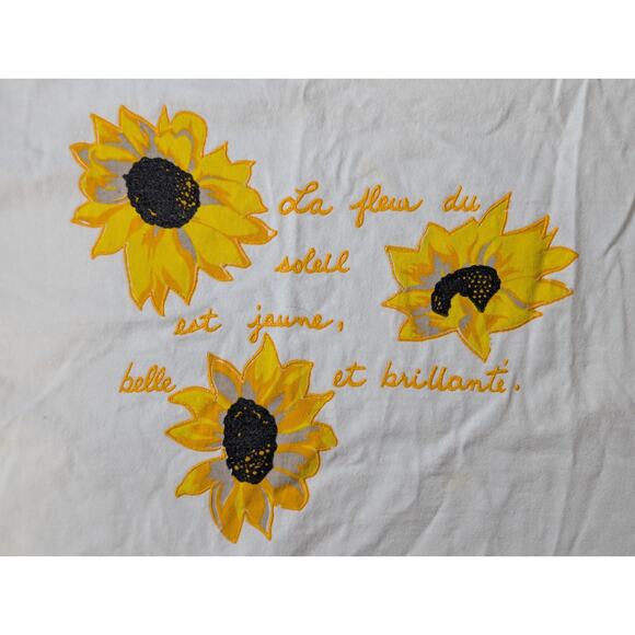 Vtg Gitano Sunflower T Shirt Womens Large Oversized Yellow Floral Bold Bright - Picture 2 of 8